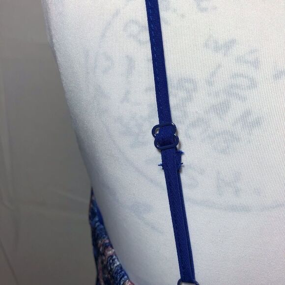 Xhilaration Blue Patterned Dress in a Floral Burnout Pattern - Picture 5 of 14